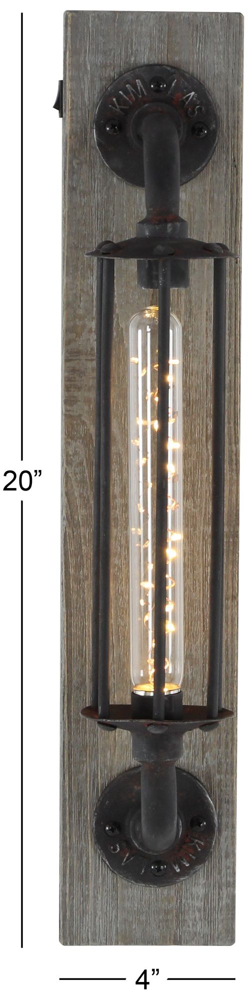 Image 7 Black Metal Geometric Battery Operated Accent Lamp, 4" x 6" x 20& more views