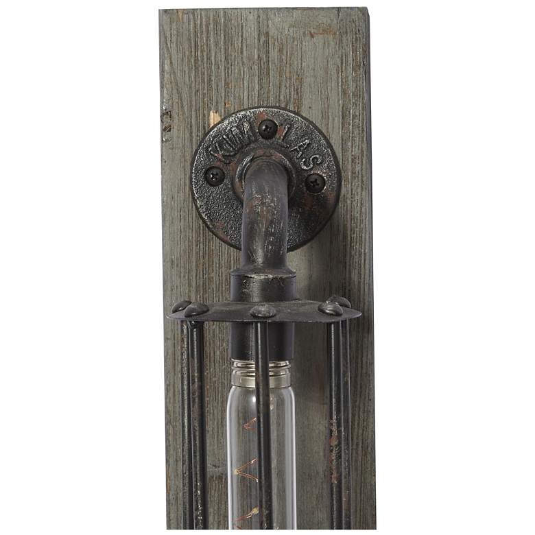 Image 3 Black Metal Geometric Battery Operated Accent Lamp, 4" x 6" x 20" more views