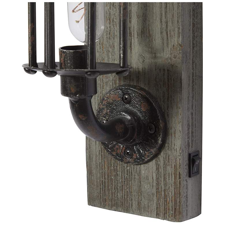 Image 4 Black Metal Geometric Battery Operated Accent Lamp, 4" x 6" x 20" more views