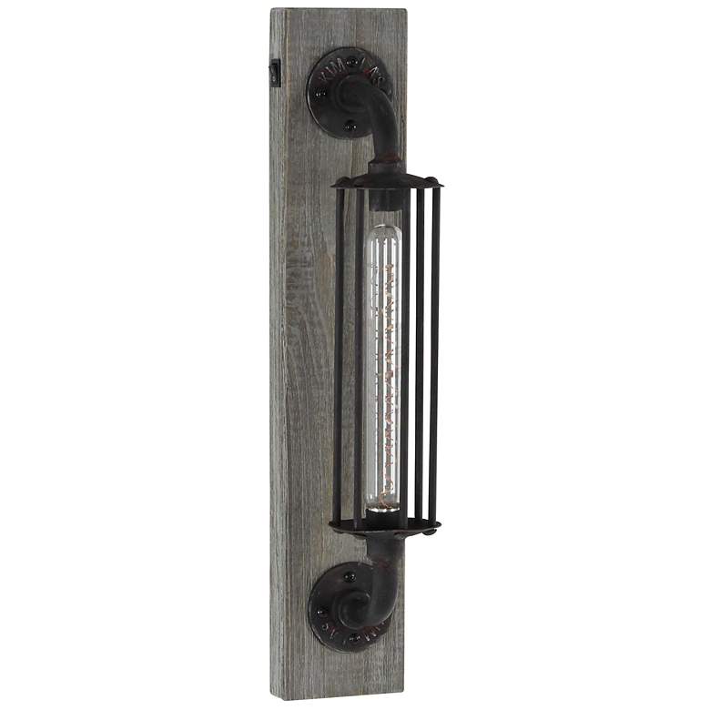 Image 5 Black Metal Geometric Battery Operated Accent Lamp, 4" x 6" x 20" more views