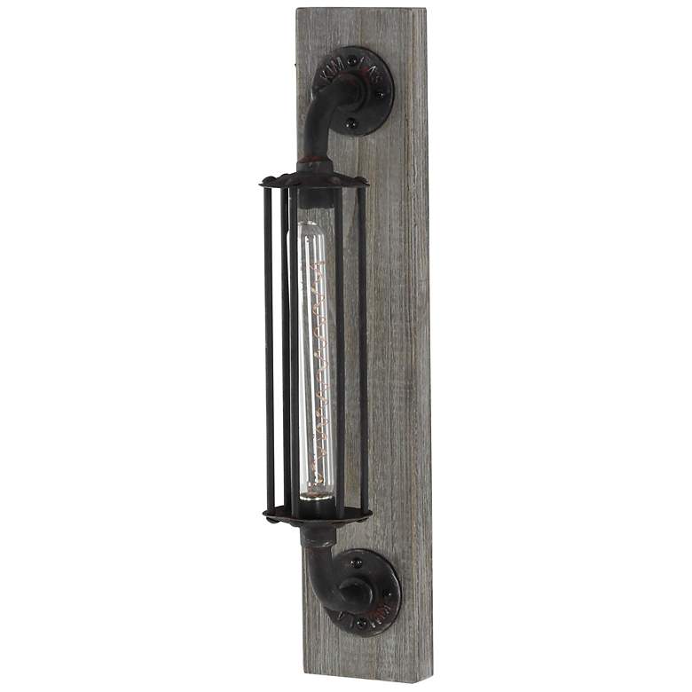 Image 6 Black Metal Geometric Battery Operated Accent Lamp, 4" x 6" x 20" more views