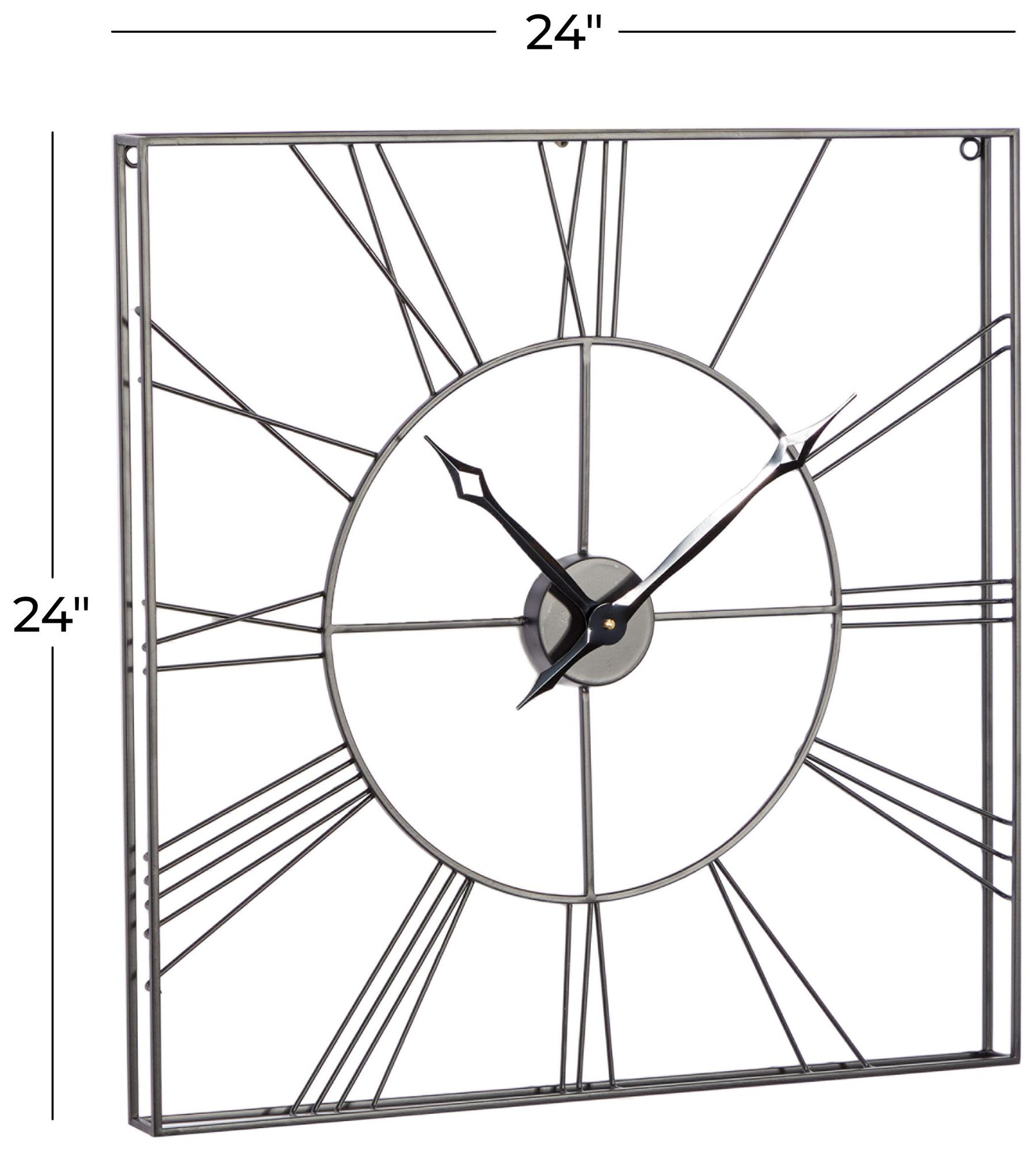 Image 7 Black Metal Glam Wall Clock, 24" x 2" x 24" more views