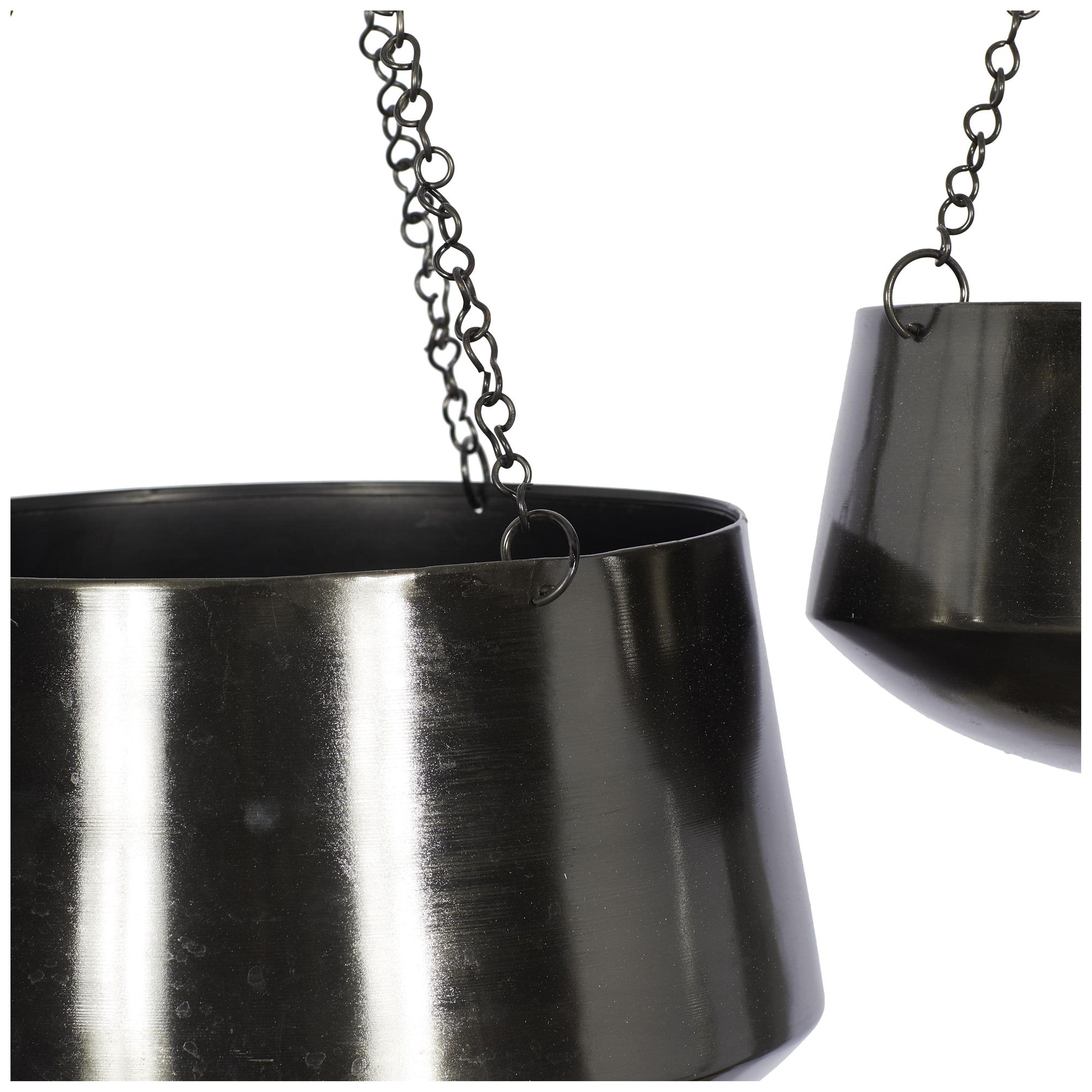 Image 2 Black Metal Glam Wall Planter, S/2 5", 7"H more views