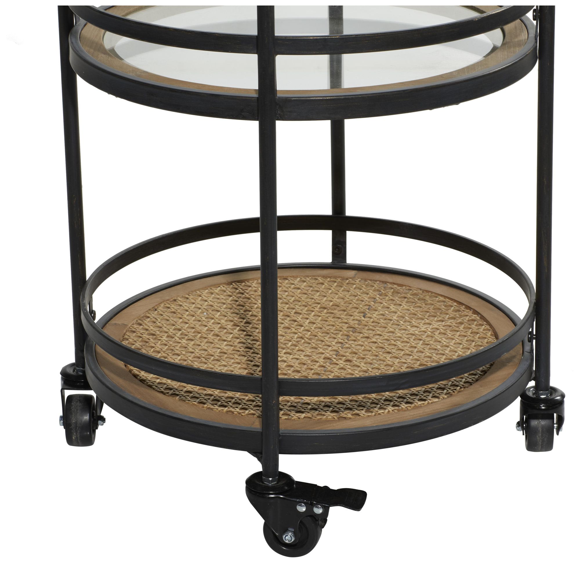 Image 3 Black Metal Industrial Bar Cart, 21" x 16" x 35" more views