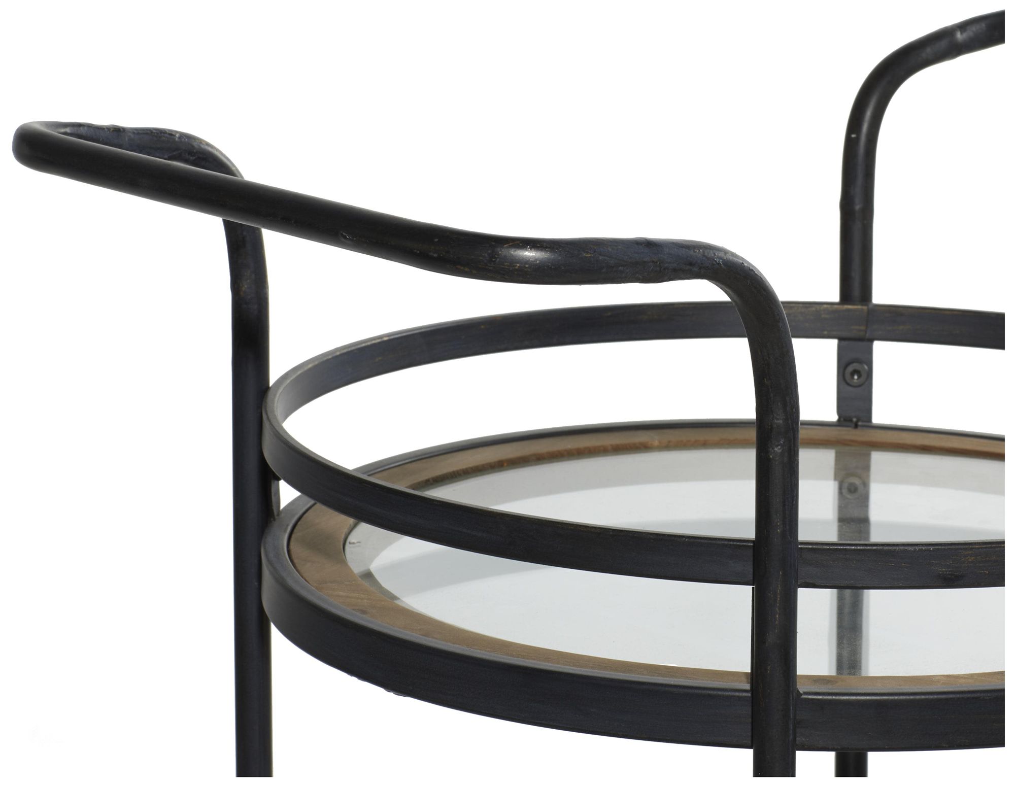 Image 4 Black Metal Industrial Bar Cart, 21" x 16" x 35" more views