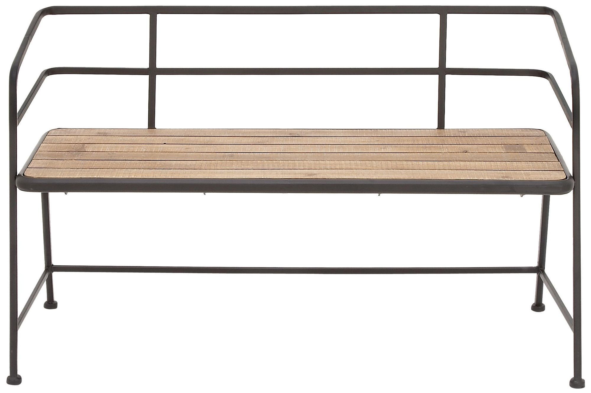 Image 2 Black Metal Industrial Bench, 45" x 18" x 28"