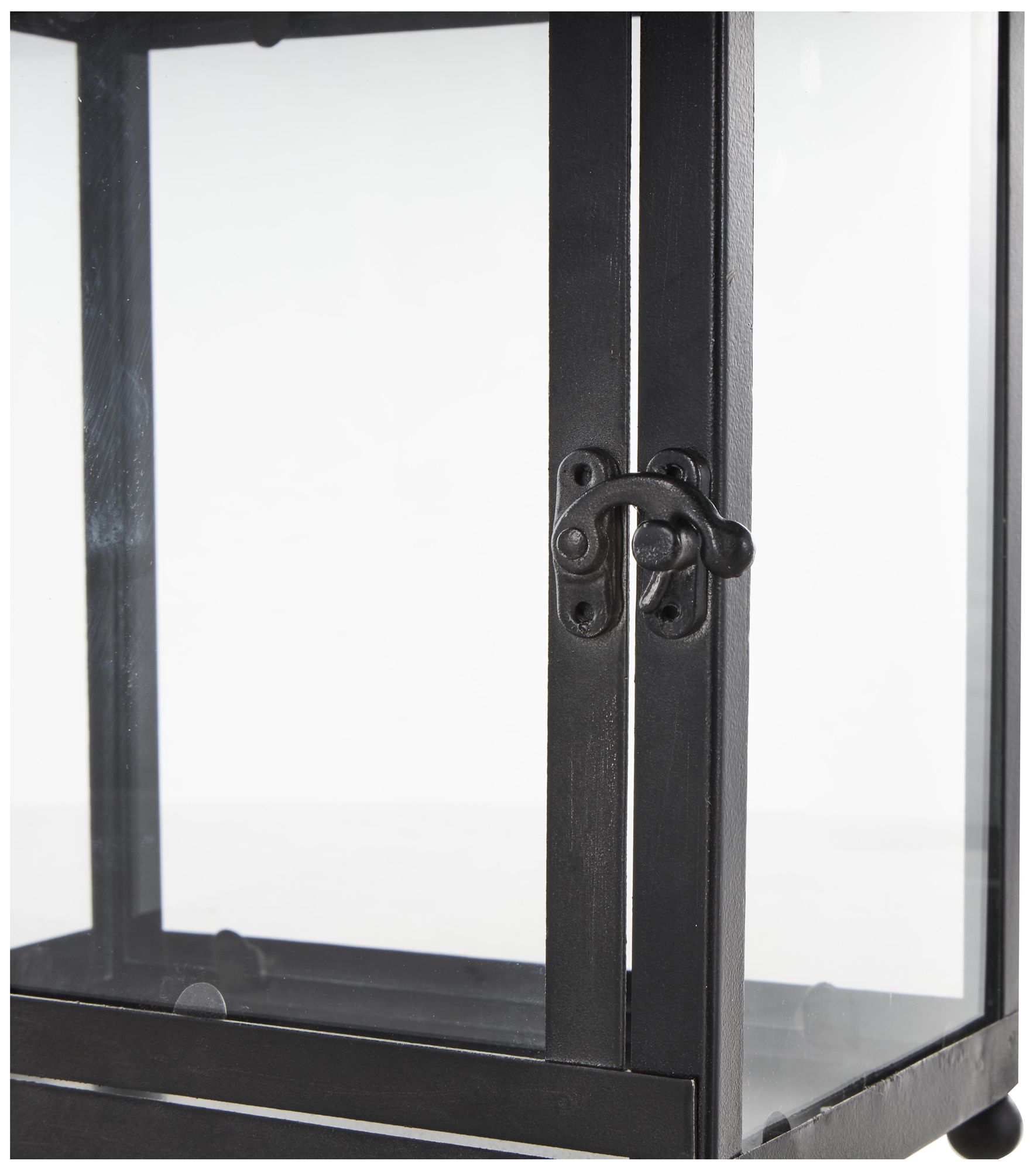 Image 3 Black Metal Industrial Candle Lantern, 8" x 7" x 11" more views