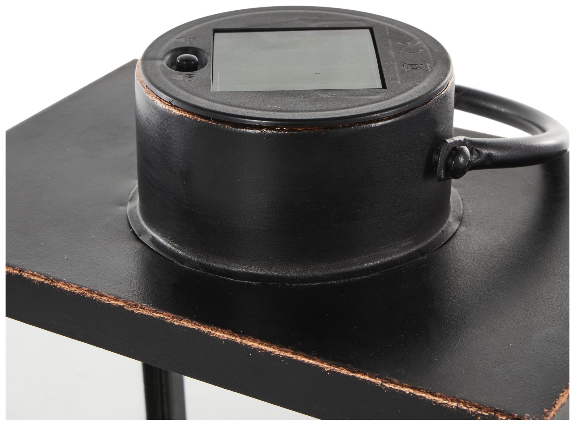 Image 4 Black Metal Industrial Candle Lantern, 8" x 7" x 11" more views