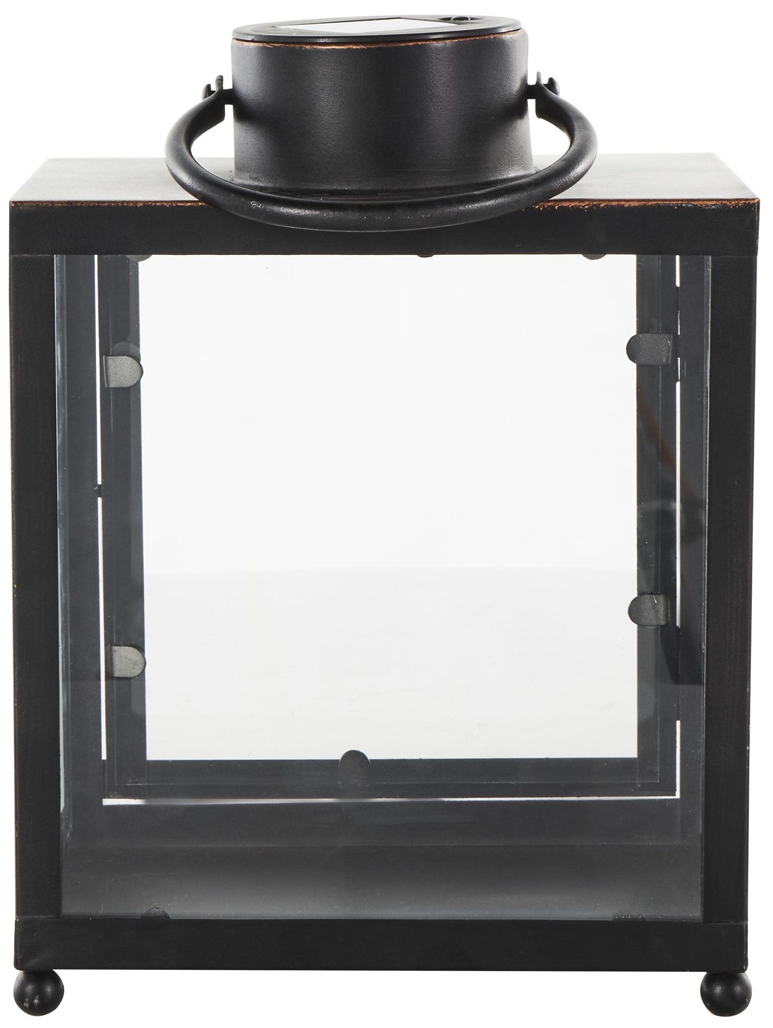 Image 5 Black Metal Industrial Candle Lantern, 8" x 7" x 11" more views
