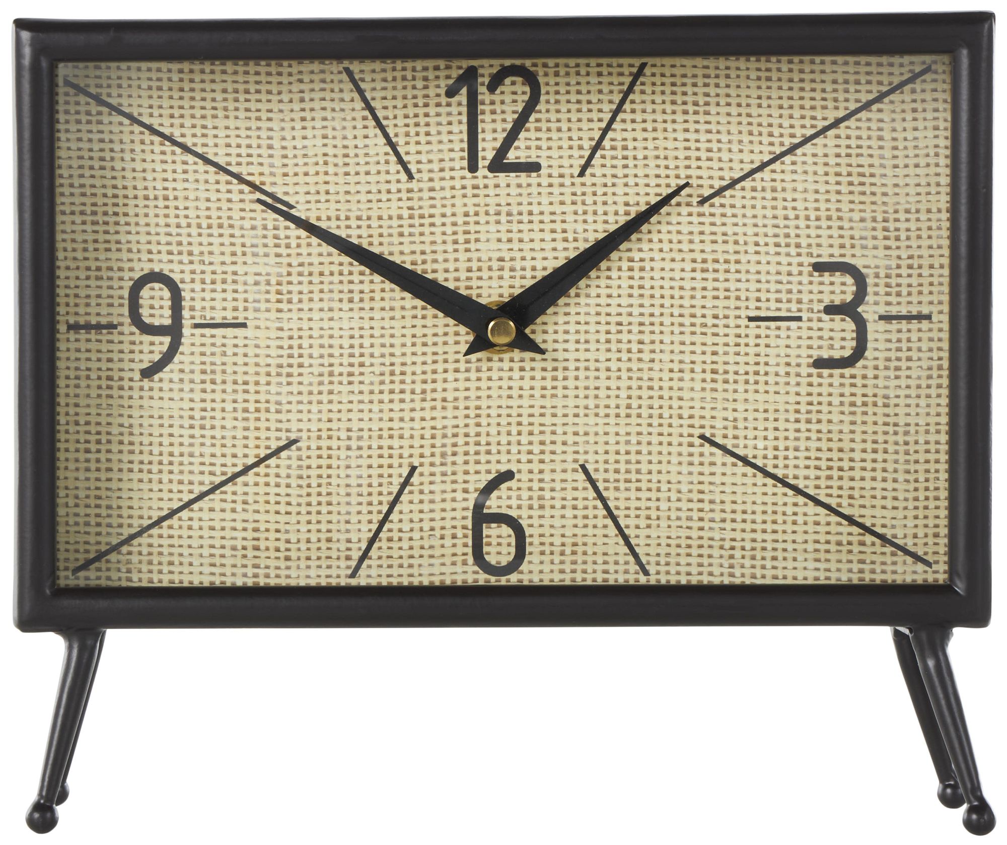 Image 2 Black Metal Industrial Clock, 10" x 3" x 8"
