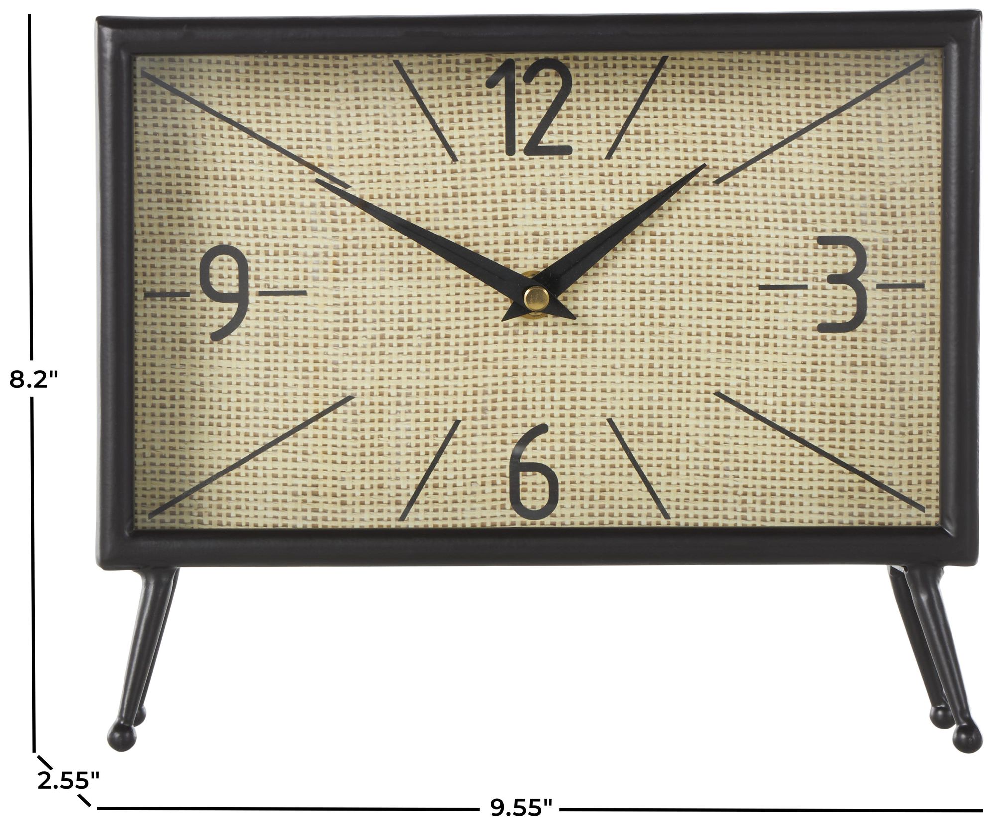 Image 7 Black Metal Industrial Clock, 10" x 3" x 8" more views