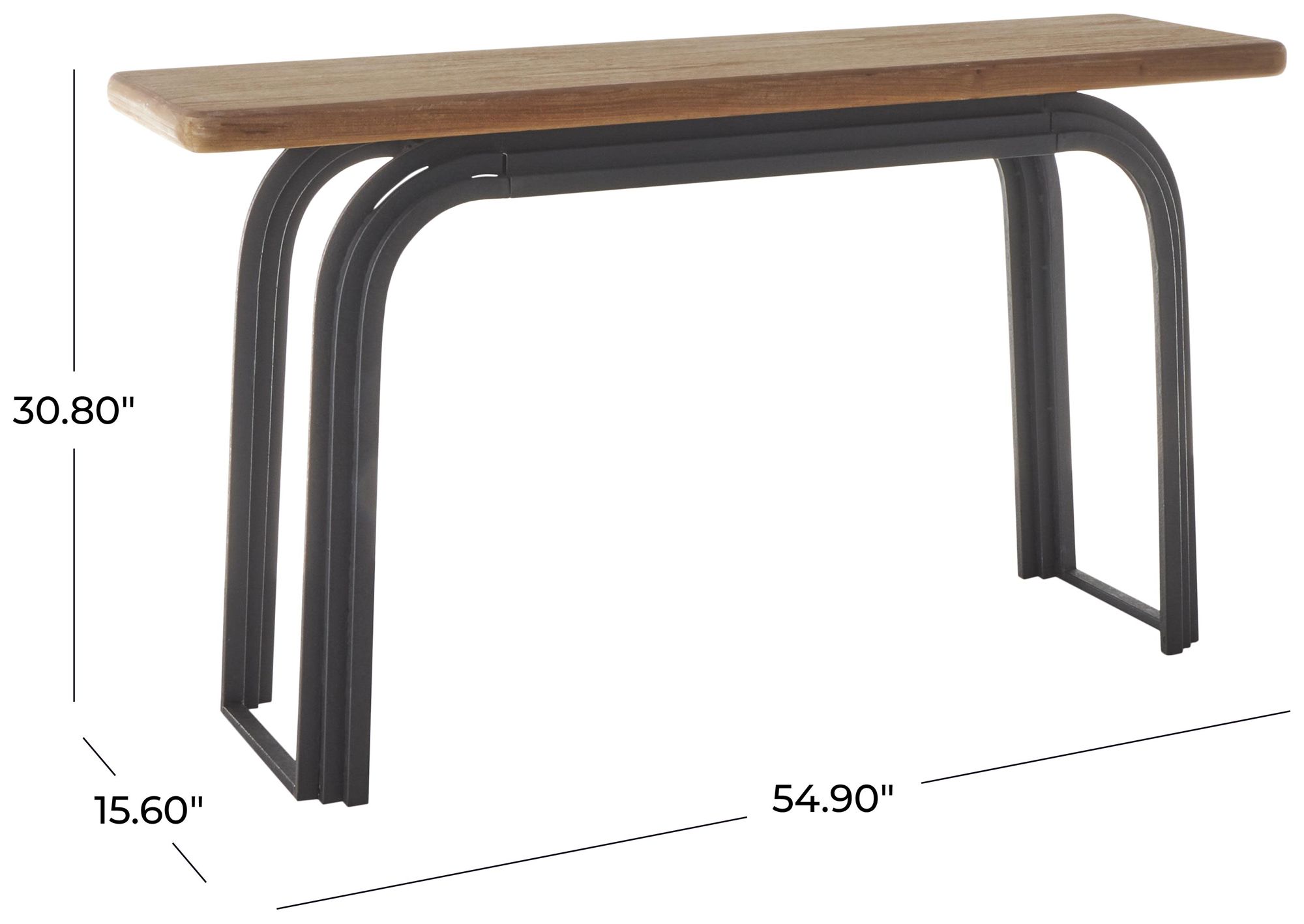 Image 7 Black Metal Industrial Console Table, 55" x 16" x 31" more views