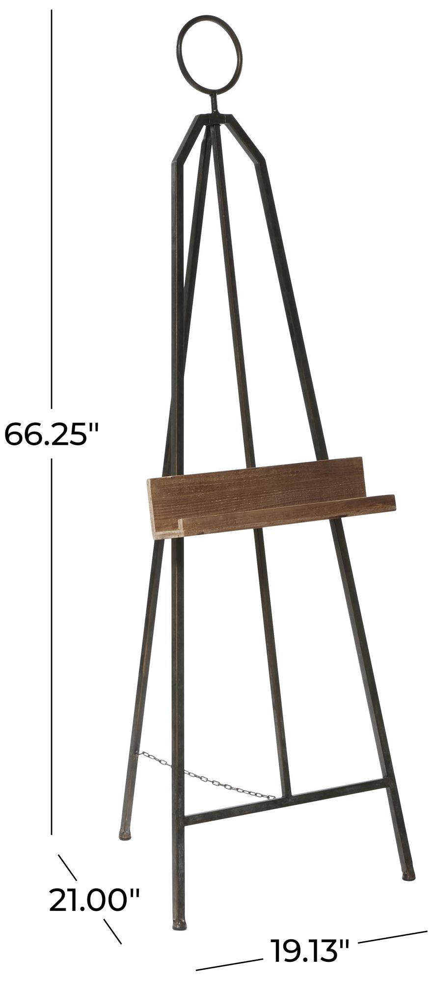 Image 6 Black Metal Industrial Easel, 19" x 21" x 66" more views