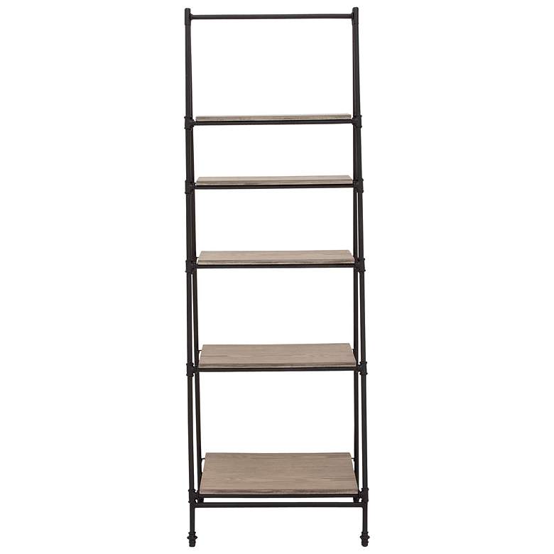 Image 1 Black Metal Industrial Shelving Unit, 24" x 17" x 72"