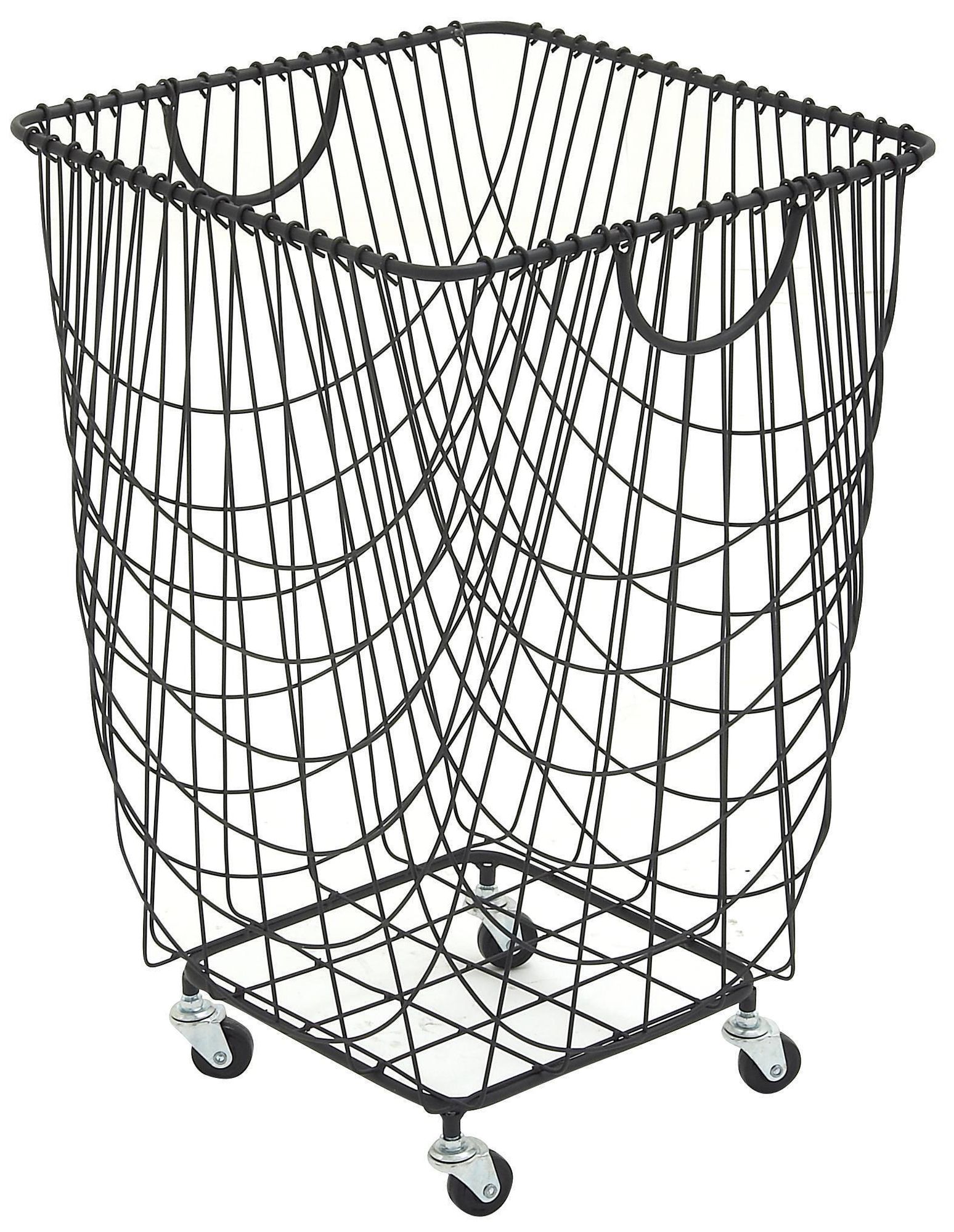 Image 2 Black Metal Industrial Storage Cart, 16" x 16" x 24"