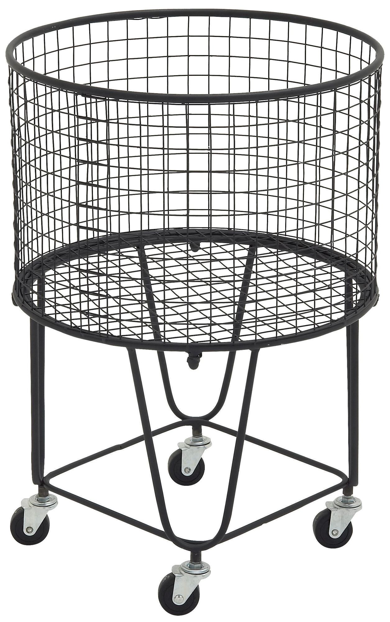 Image 2 Black Metal Industrial Storage Cart, 18" x 18" x 24"