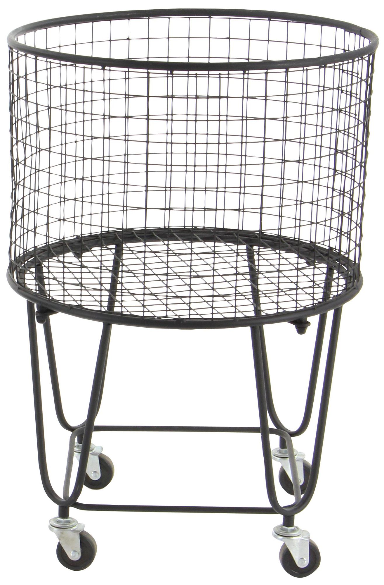 Image 4 Black Metal Industrial Storage Cart, 18" x 18" x 24" more views