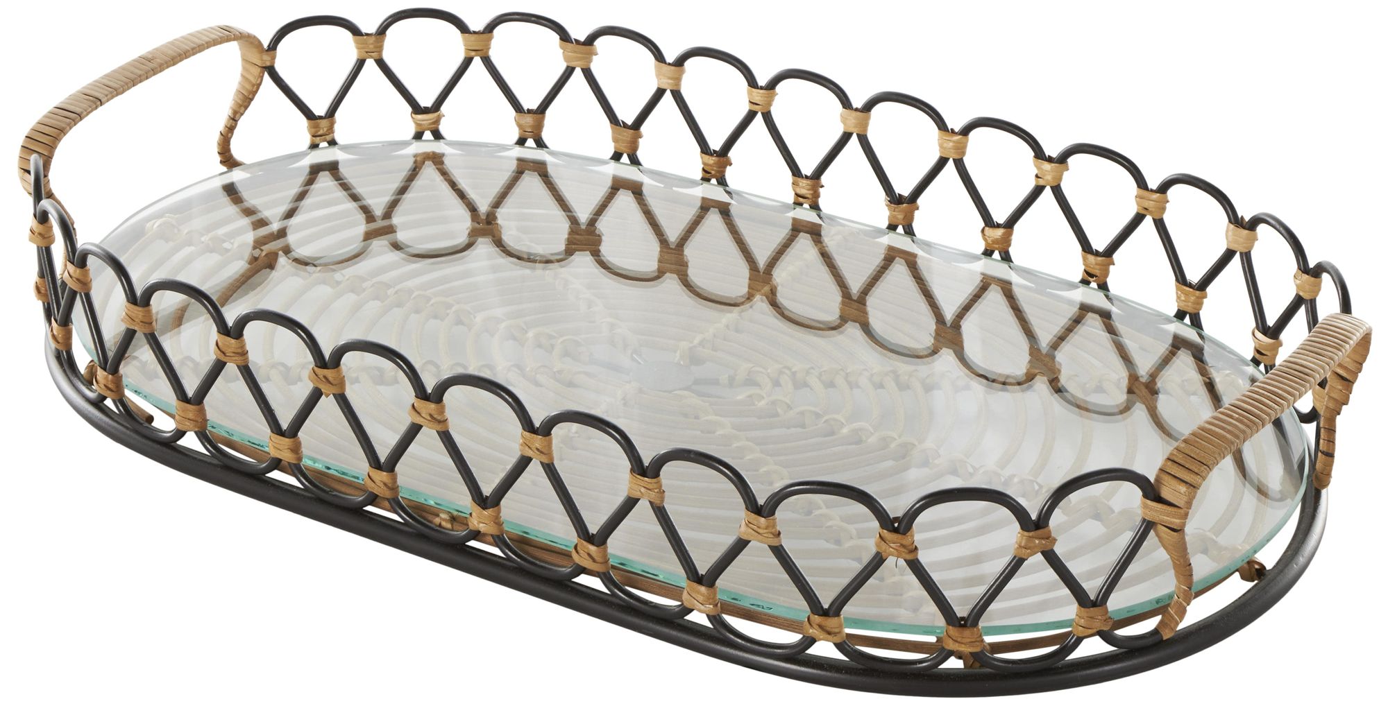 Image 2 Black Metal Industrial Tray, 22" x 12" x 4"