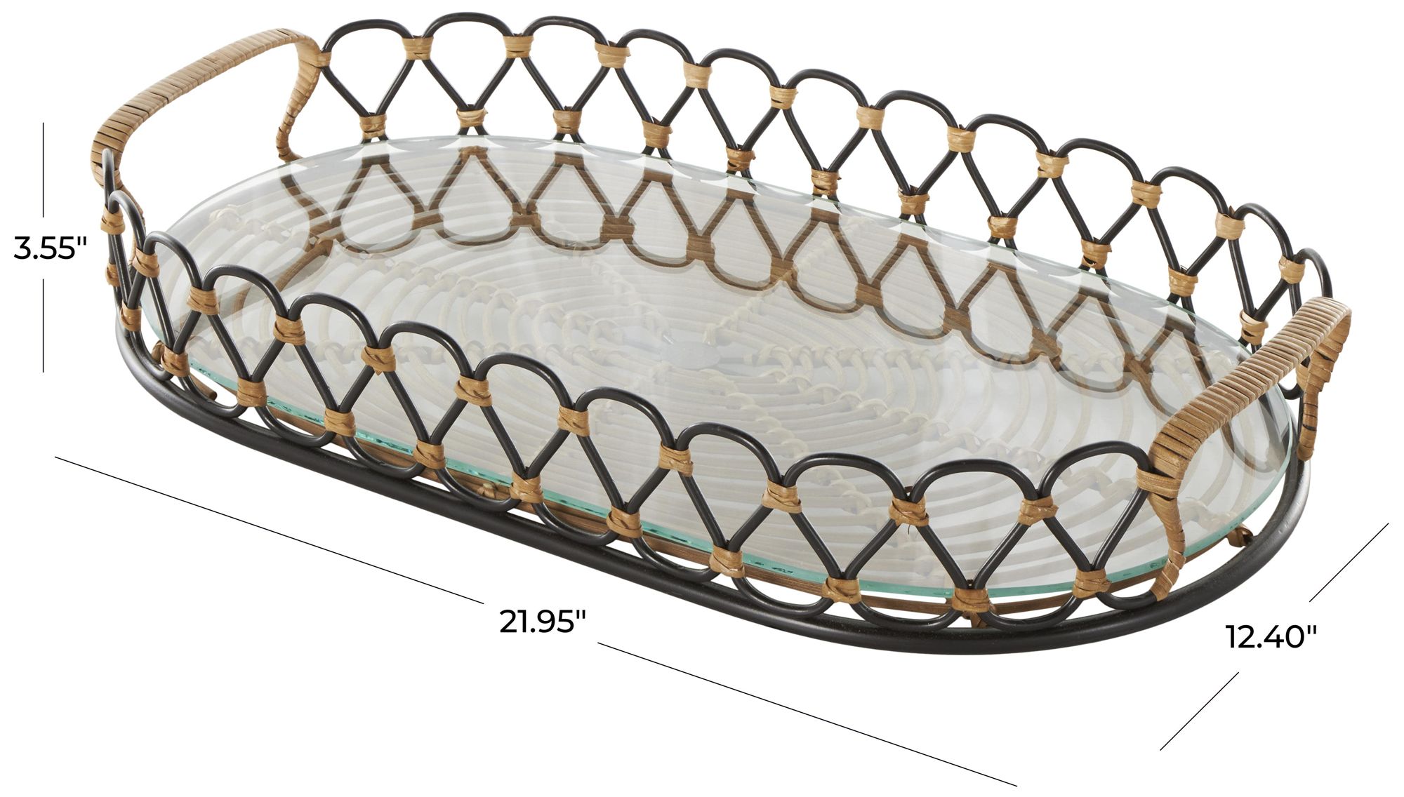 Image 7 Black Metal Industrial Tray, 22" x 12" x 4" more views