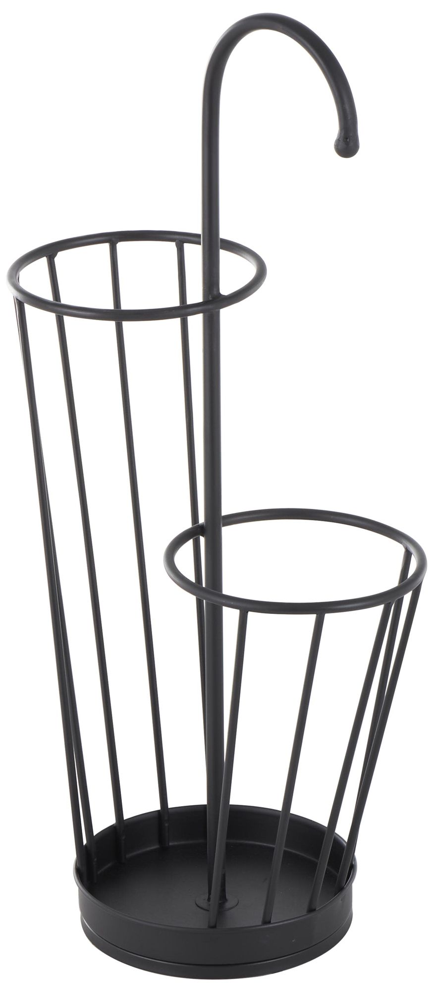 Image 2 Black Metal Industrial Umbrella Stand, 13" x 8" x 27"