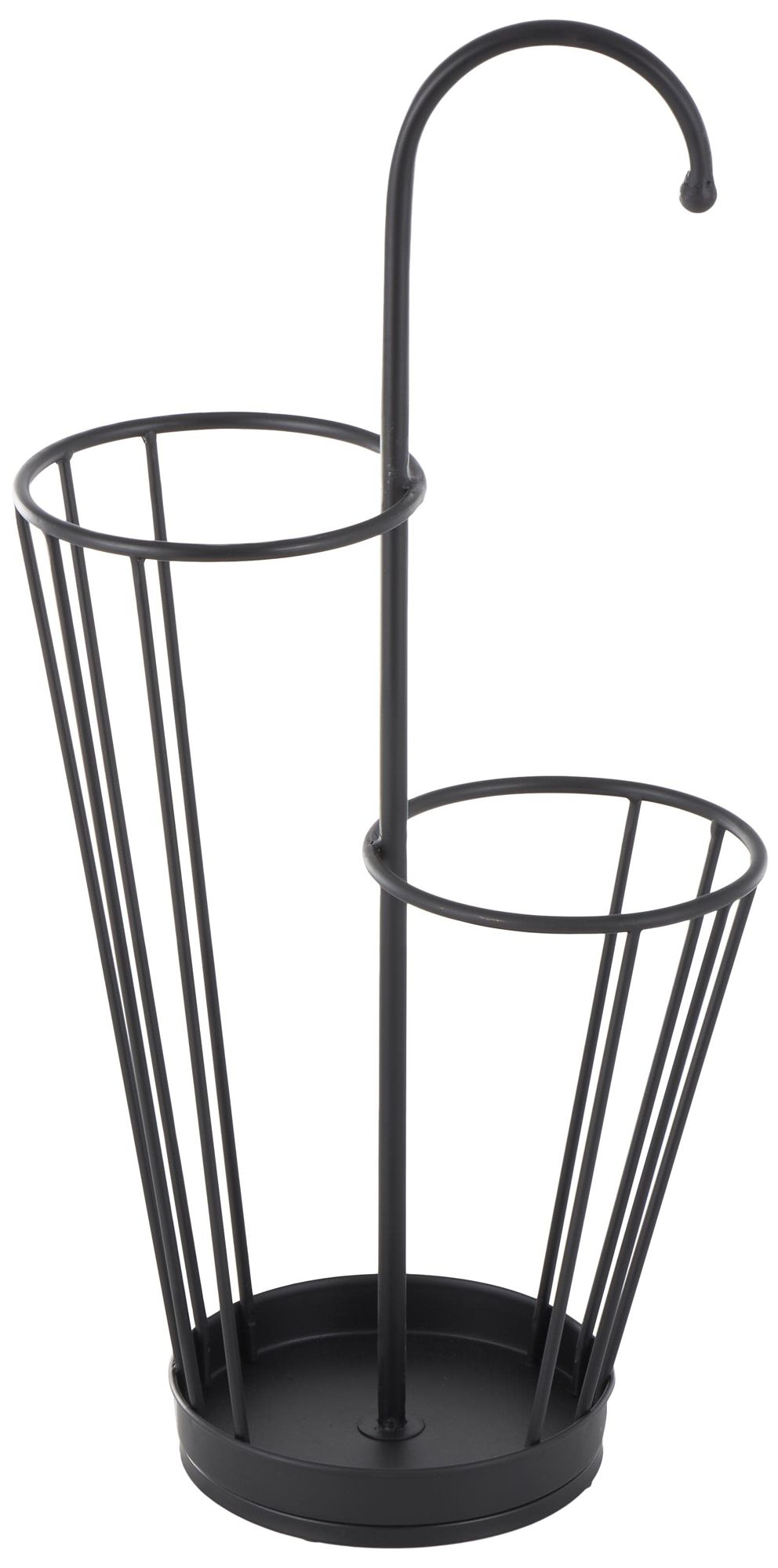 Image 6 Black Metal Industrial Umbrella Stand, 13" x 8" x 27" more views