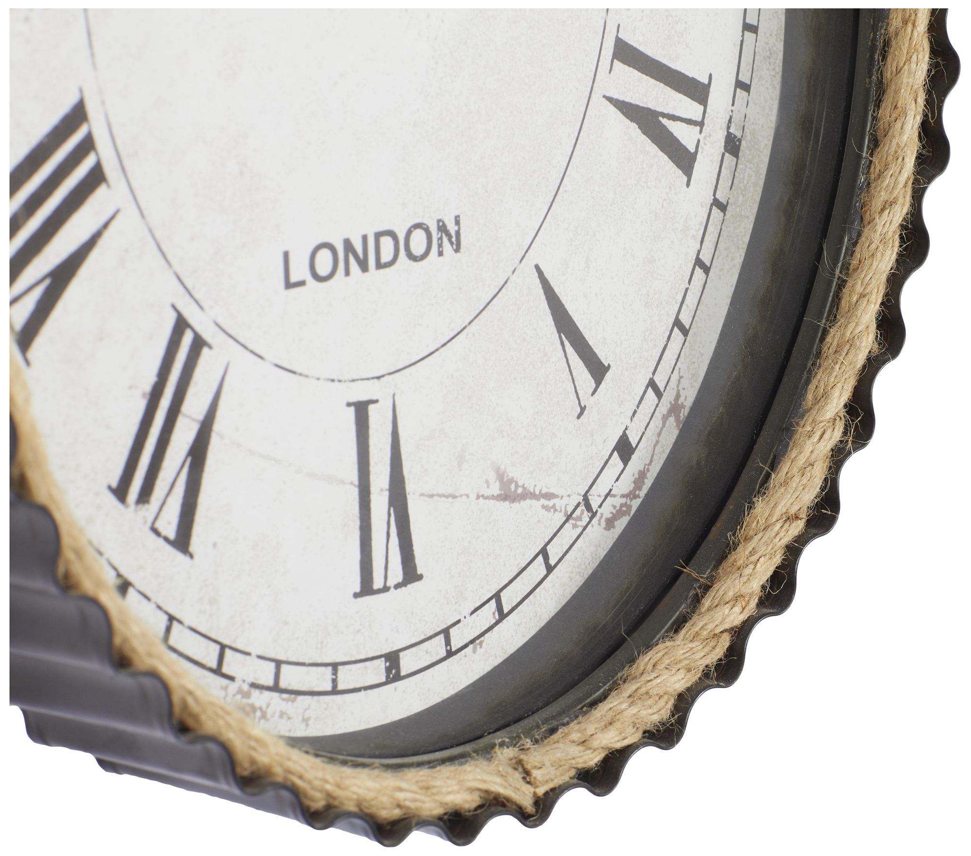 Image 3 Black Metal Industrial Wall Clock, 12" x 3" x 21" more views