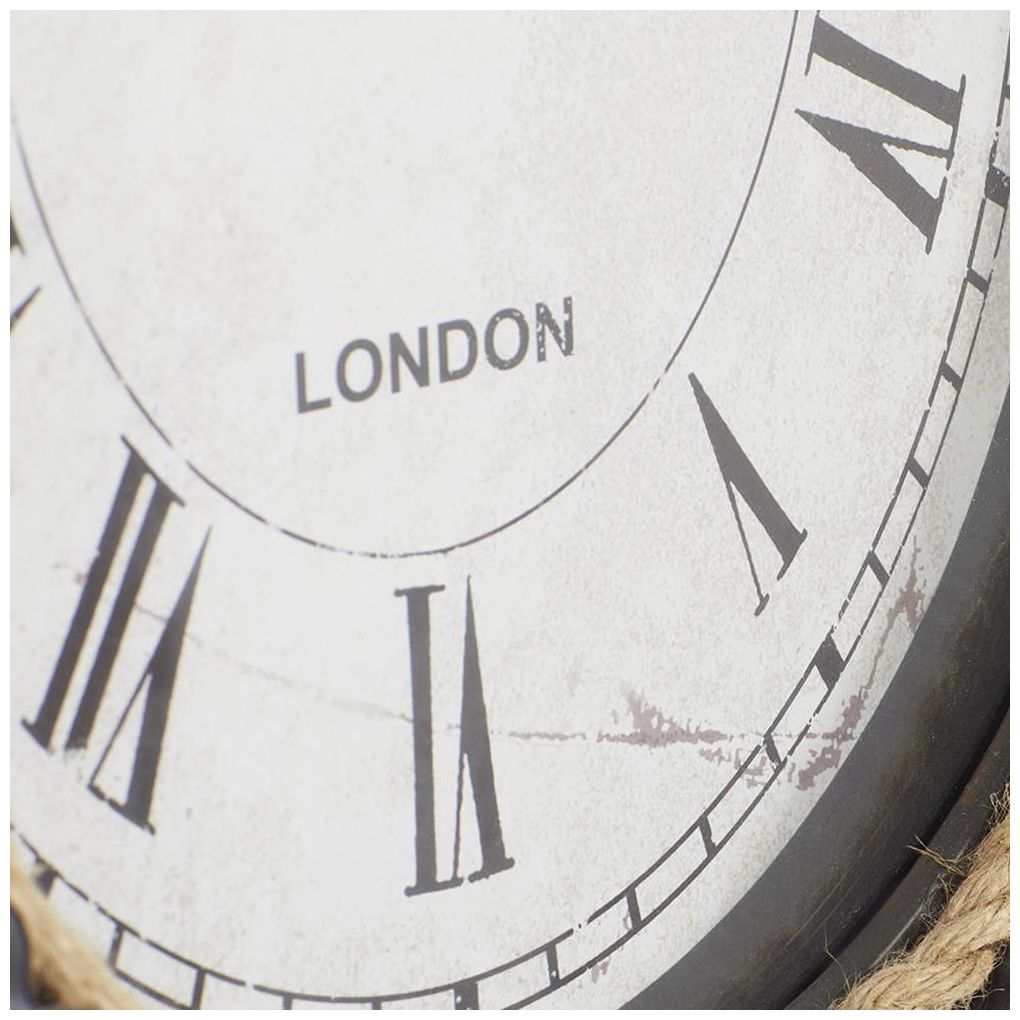 Black Metal Industrial Wall Clock, 12" x 3" x 21"