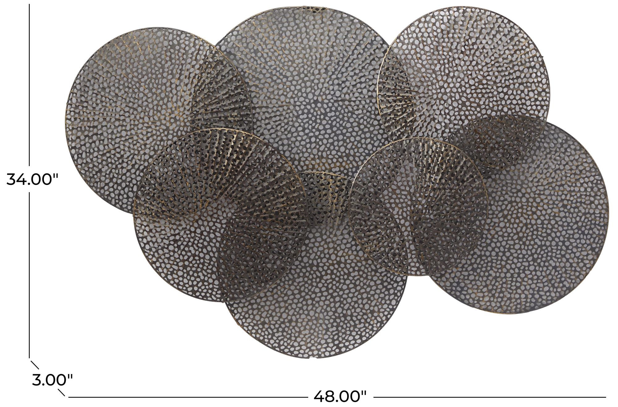 Image 6 Black Metal Industrial Wall Decor, 48" x 3" x 34" more views