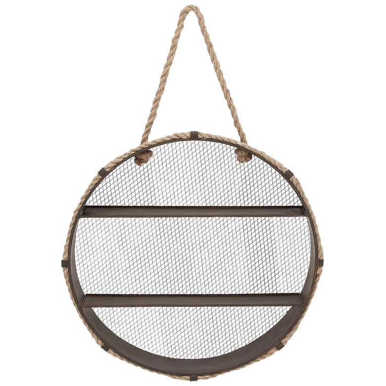 Image 1 Black Metal Industrial Wall Shelf, 24" x 6" x 24"