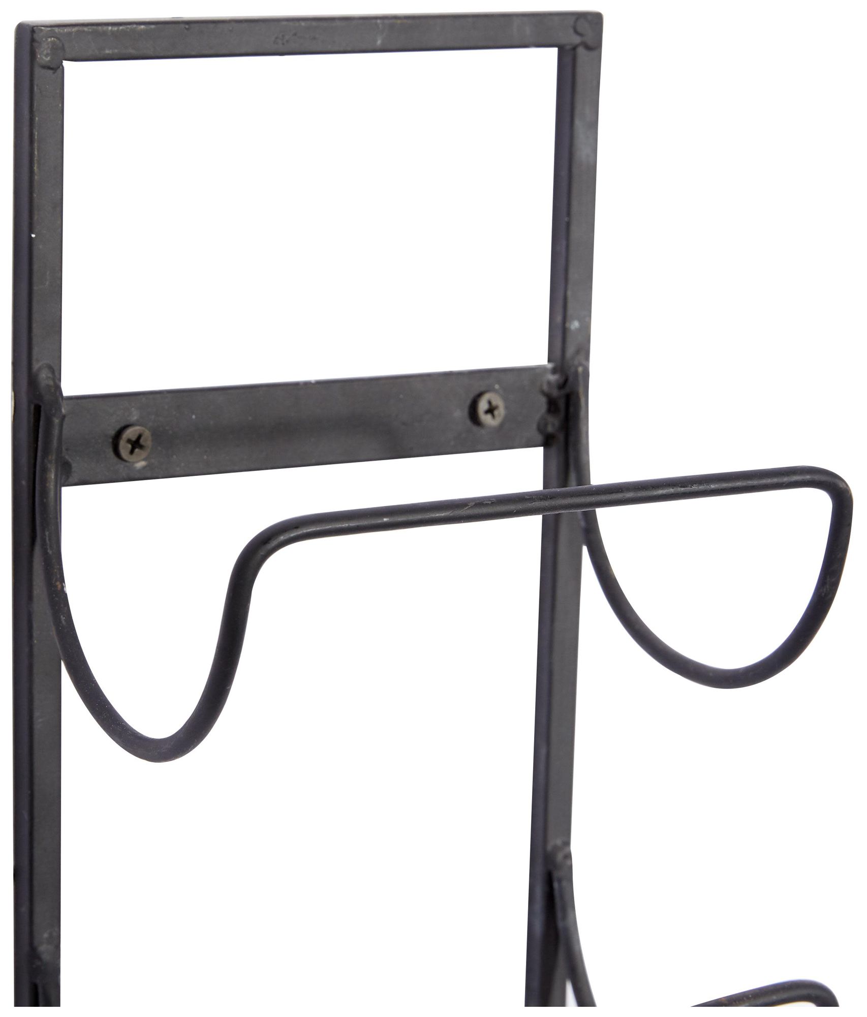 Image 4 Black Metal Industrial Wall Wine Rack, 6" x 5" x 25" more views