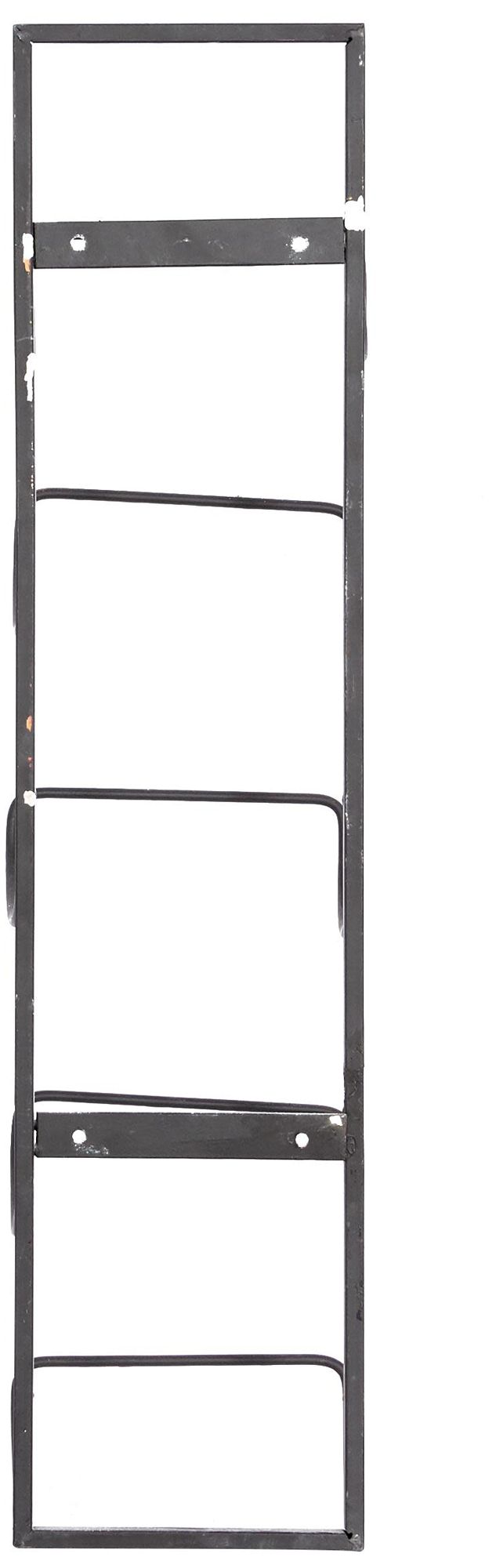 Image 5 Black Metal Industrial Wall Wine Rack, 6" x 5" x 25" more views