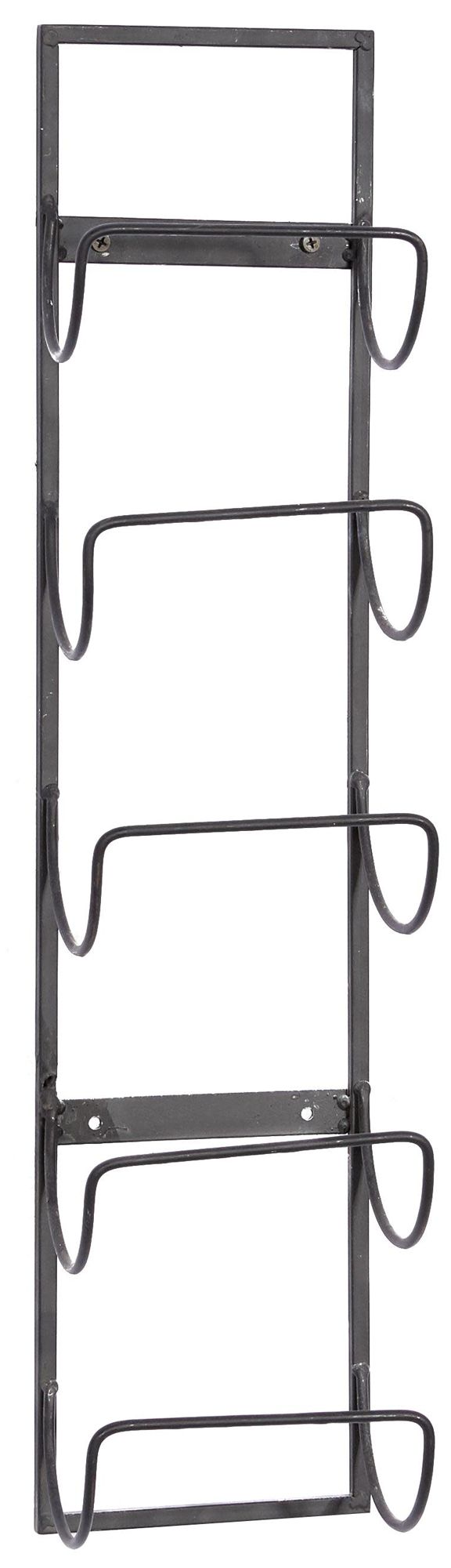 Image 6 Black Metal Industrial Wall Wine Rack, 6" x 5" x 25" more views