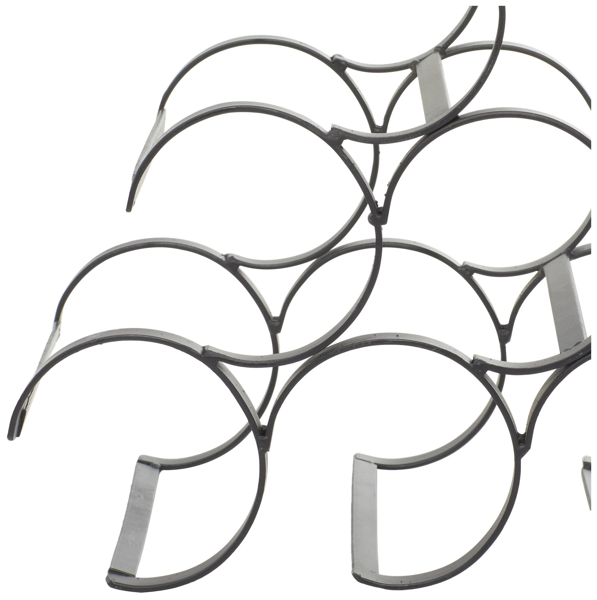 Image 3 Black Metal Industrial Wine Rack, 12" x 7" x 10" more views