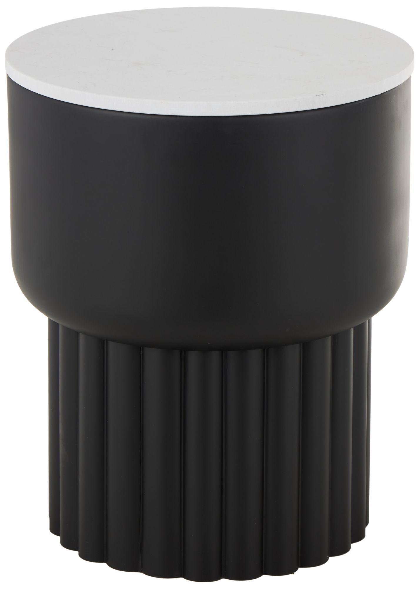 Image 5 Black Metal Modern Accent Table, 15" x 15" x 19" more views