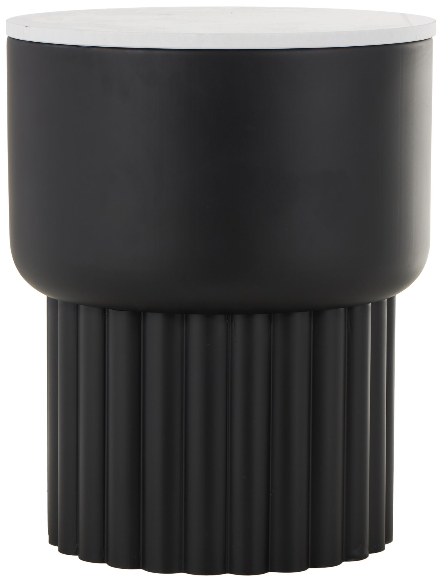 Image 6 Black Metal Modern Accent Table, 15" x 15" x 19" more views