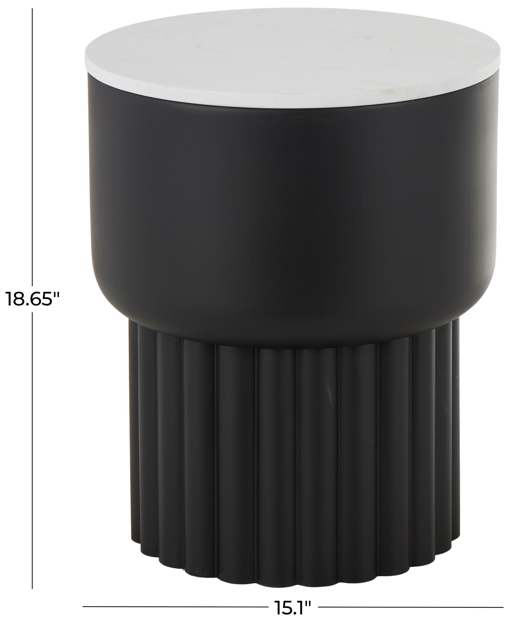 Image 7 Black Metal Modern Accent Table, 15" x 15" x 19" more views