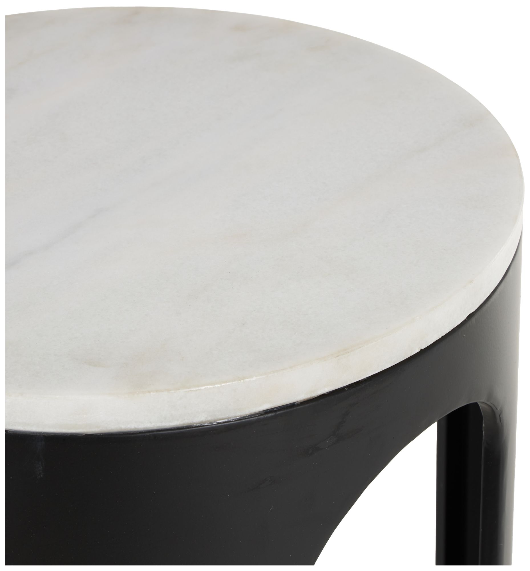 Image 3 Black Metal Modern Accent Table, 15" x 15" x 23" more views
