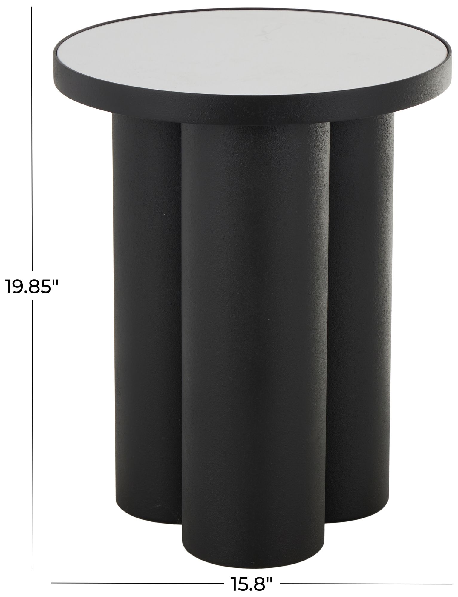 Image 7 Black Metal Modern Accent Table, 16" x 16" x 20" more views