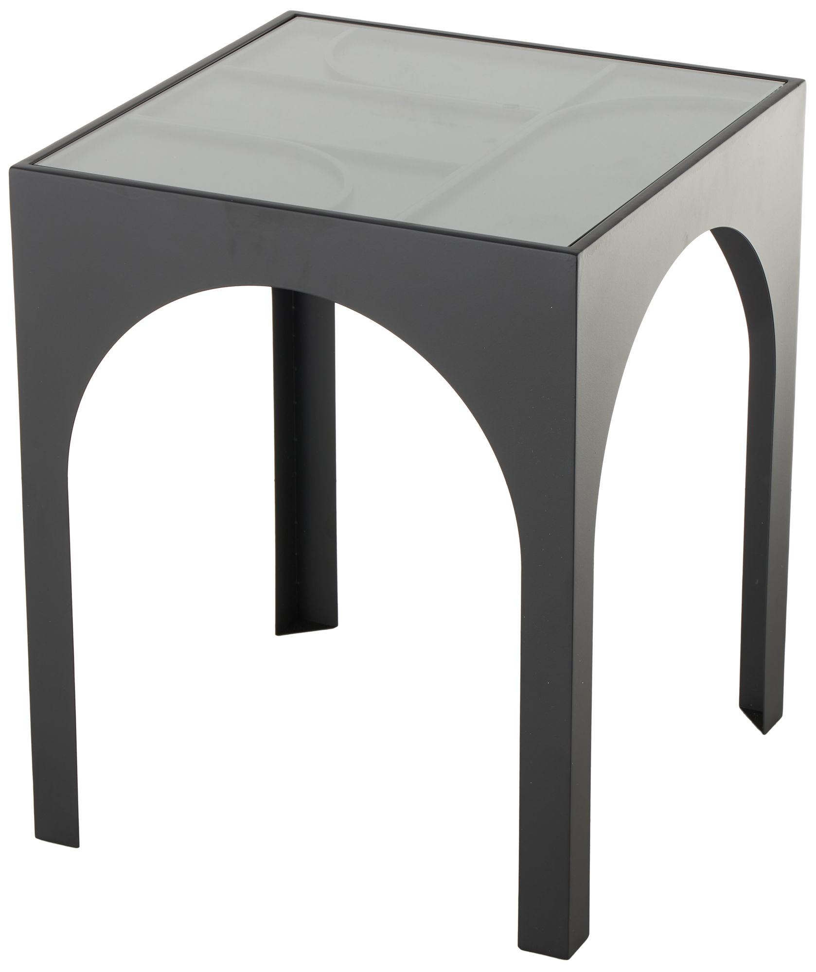 Image 5 Black Metal Modern Accent Table, 18" x 18" x 22" more views