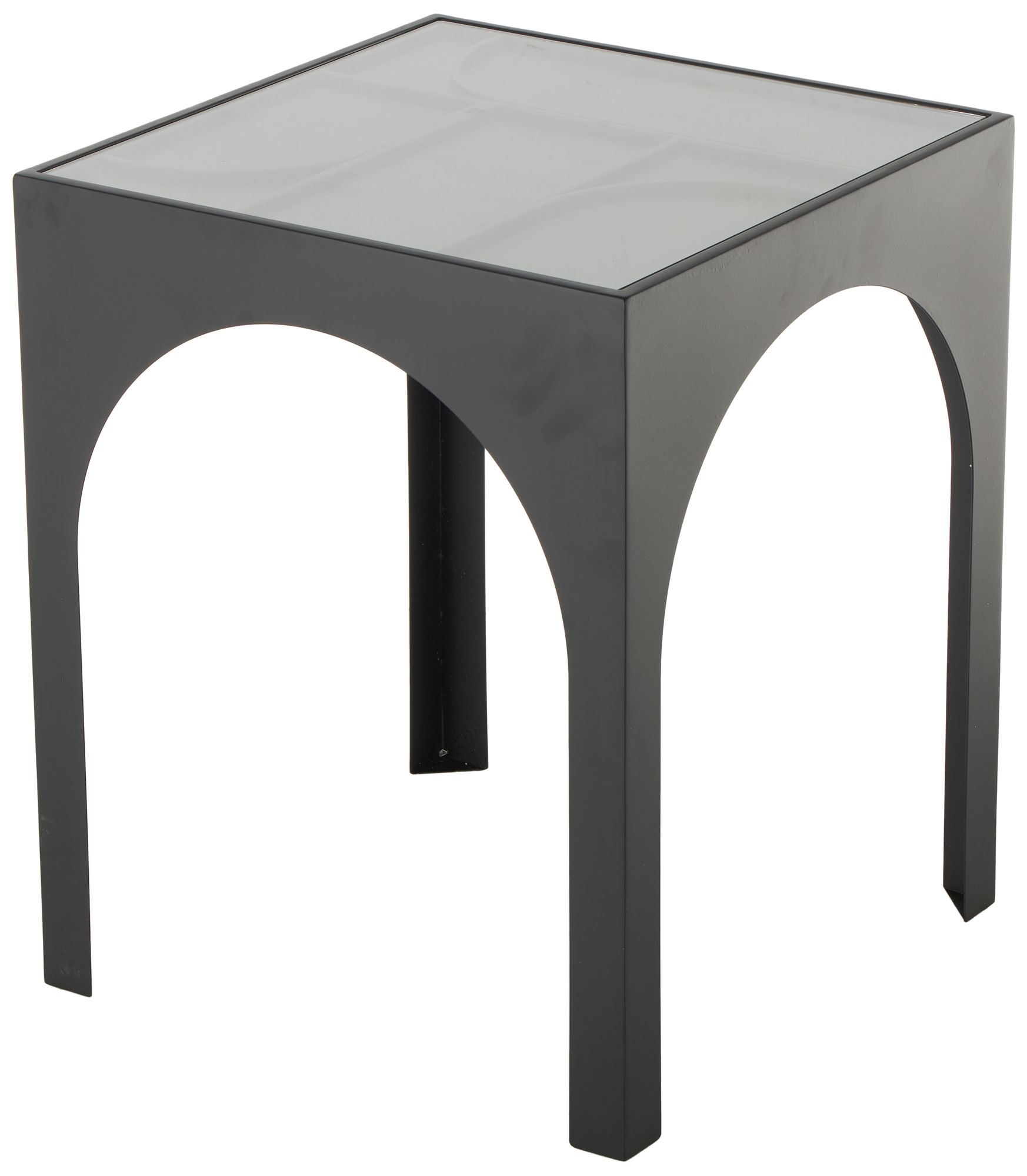 Image 6 Black Metal Modern Accent Table, 18" x 18" x 22" more views