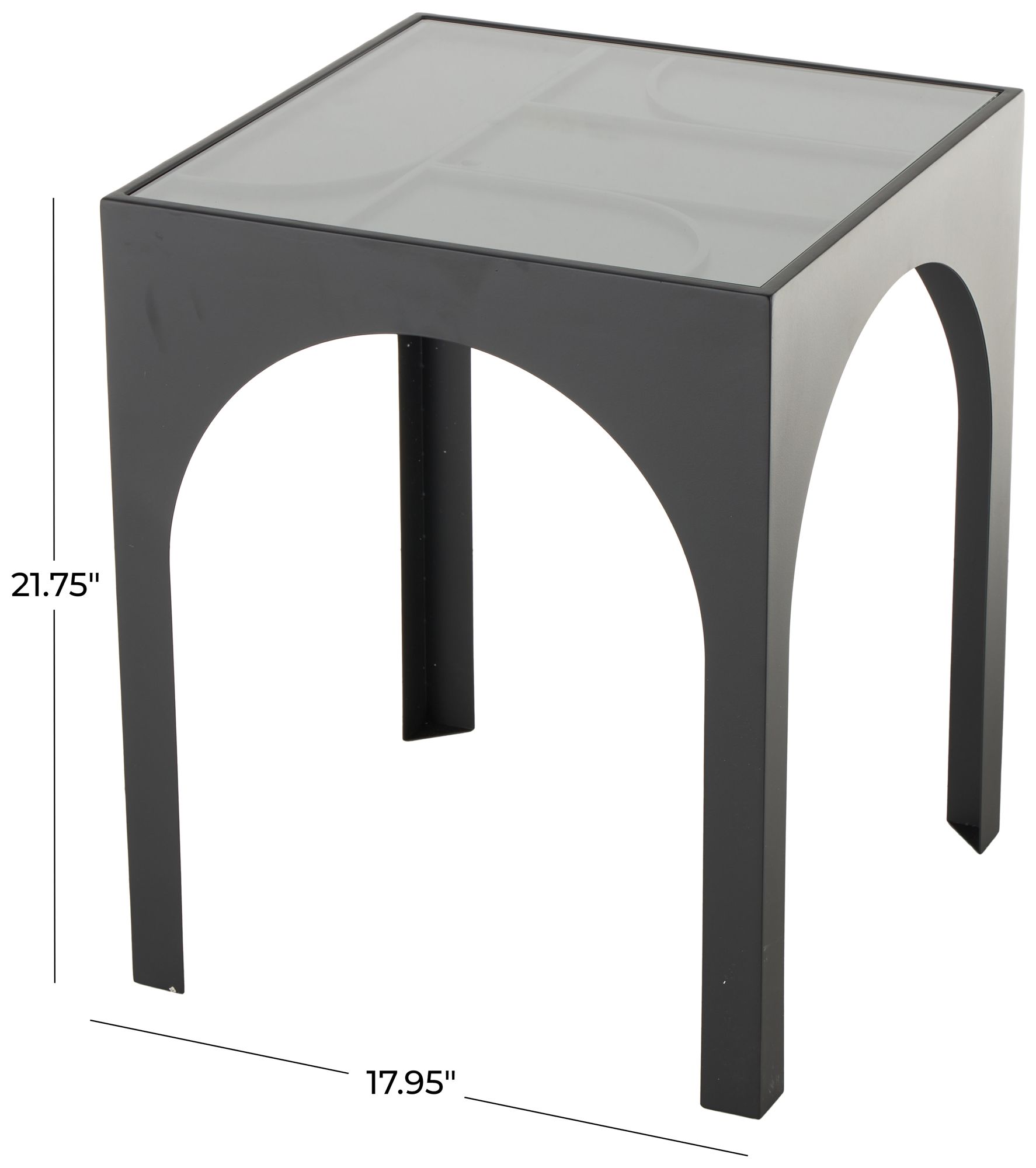 Image 7 Black Metal Modern Accent Table, 18" x 18" x 22" more views