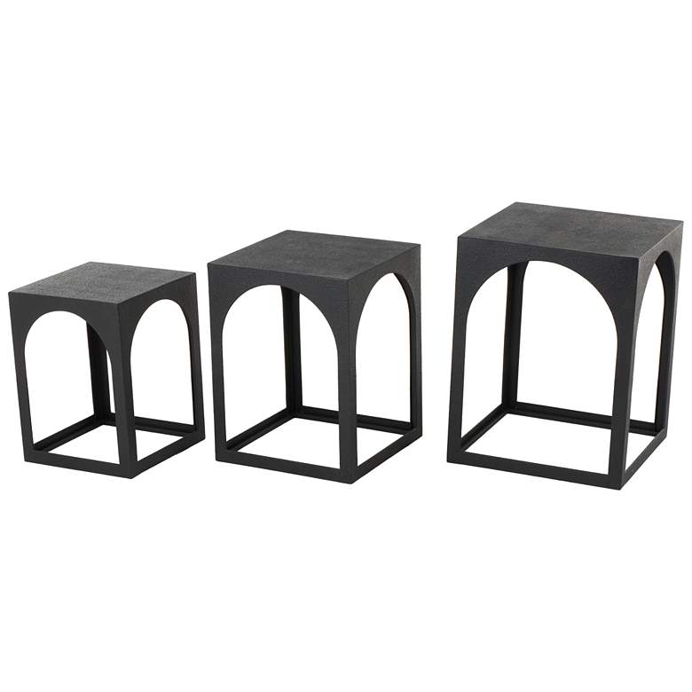 Image 1 Black Metal Modern Accent Table, S/3 21", 18", 16"H