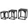 Black Metal Modern Accent Table, S/3 21", 18", 16"H