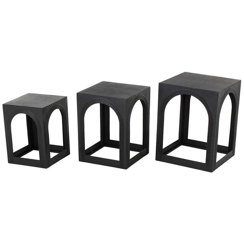 Image 1 Black Metal Modern Accent Table, S/3 21", 18", 16"H