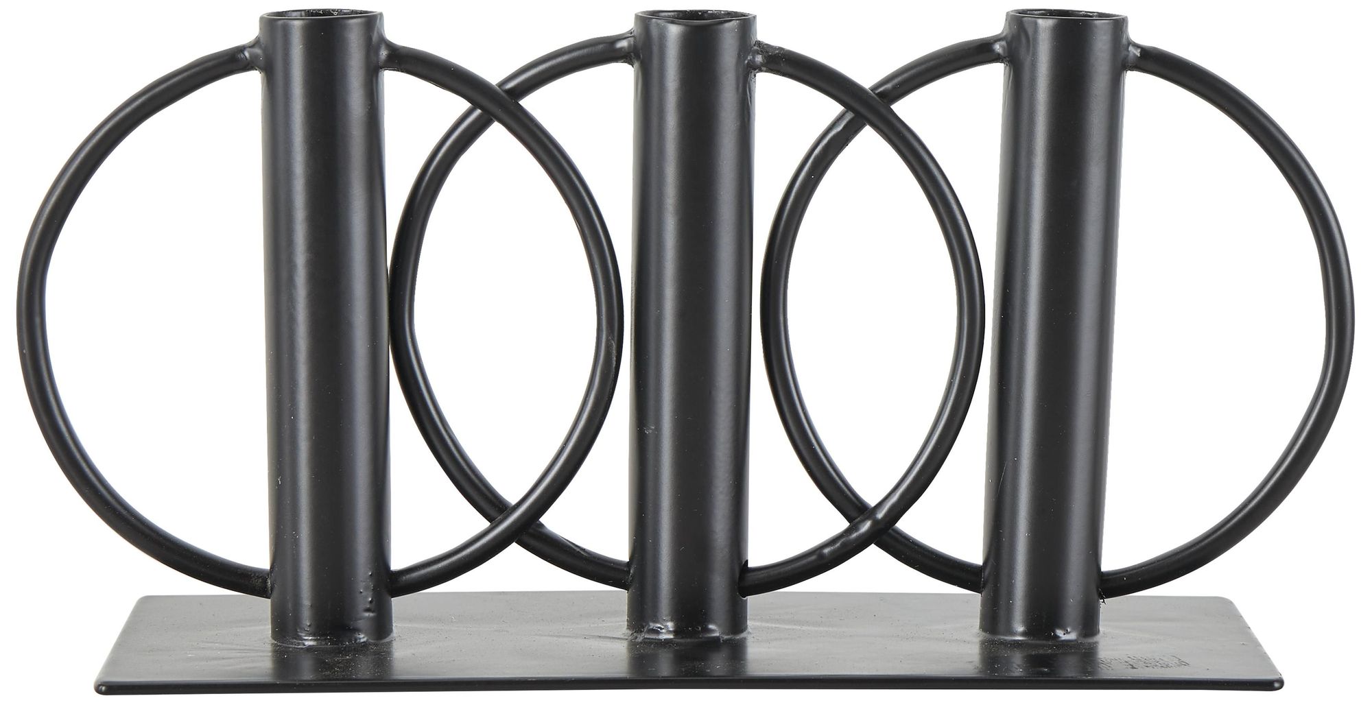 Image 3 Black Metal Modern Candelabra, 11" x 3" x 5" more views