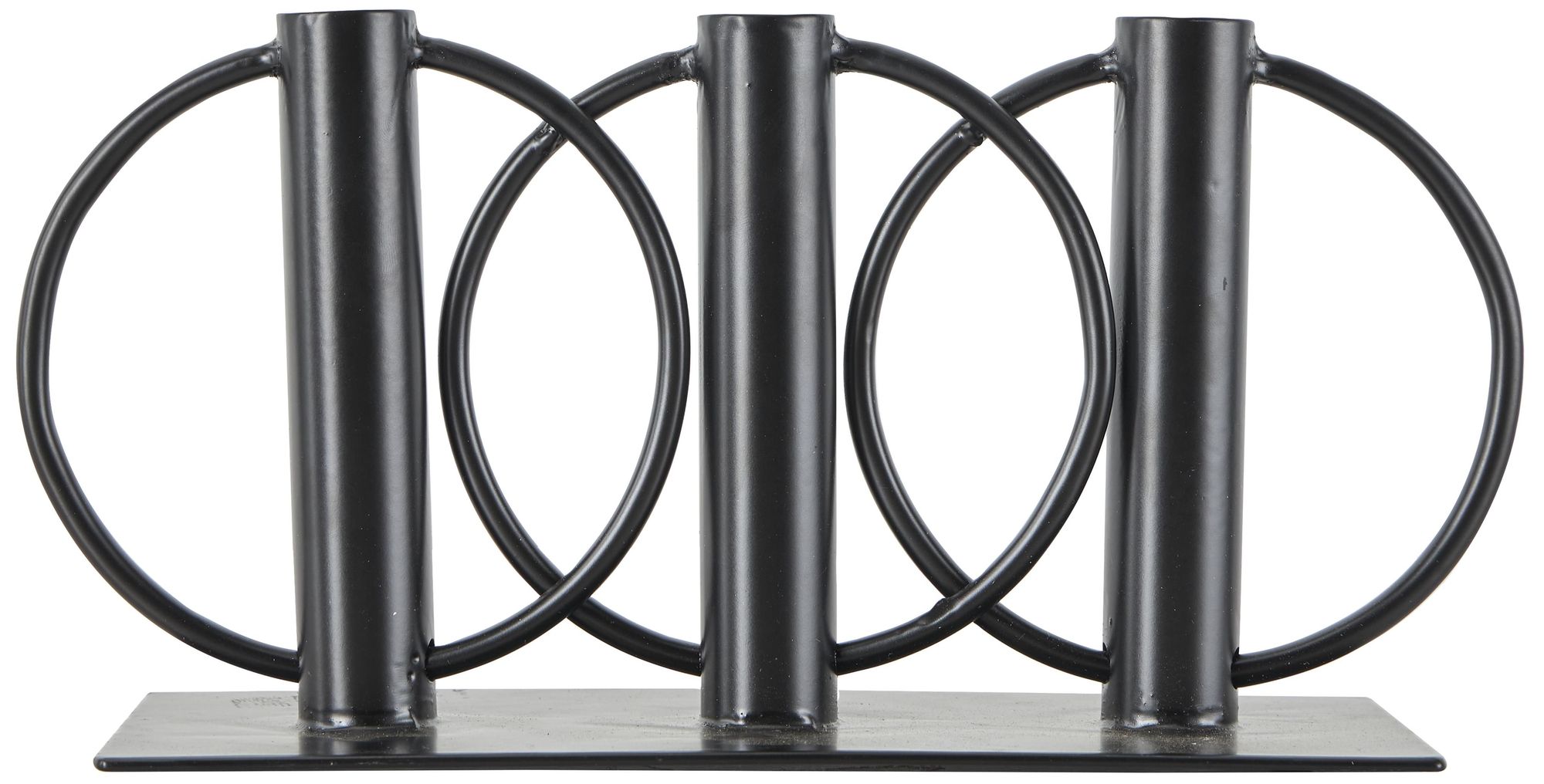 Image 4 Black Metal Modern Candelabra, 11" x 3" x 5" more views