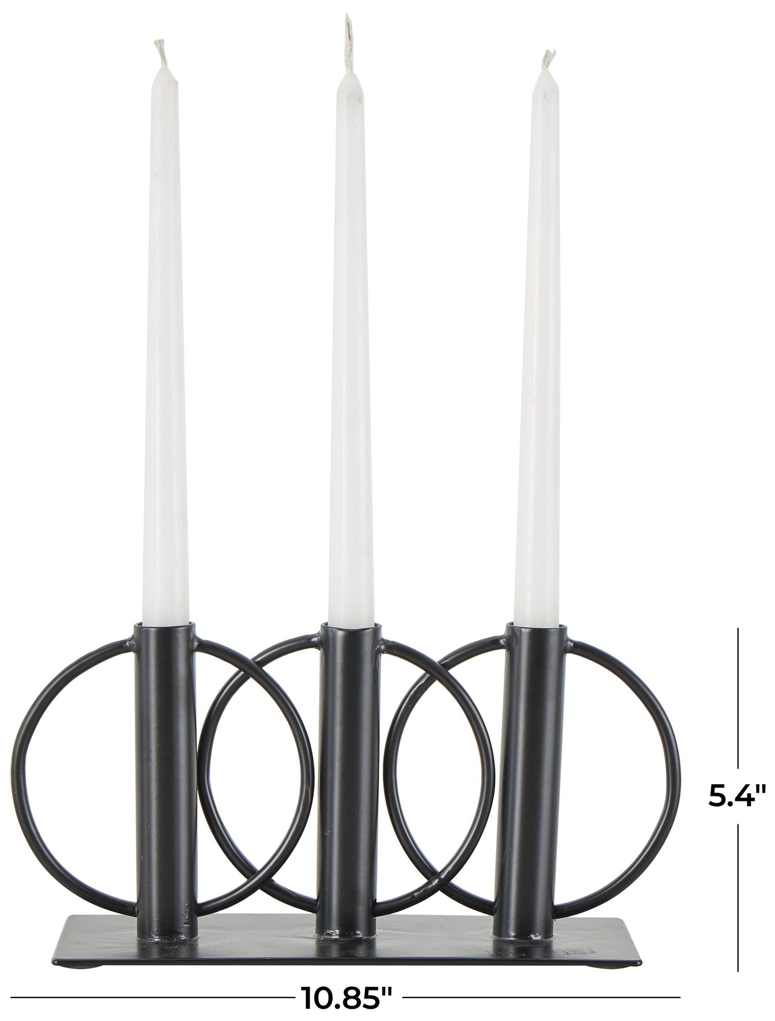 Image 5 Black Metal Modern Candelabra, 11" x 3" x 5" more views