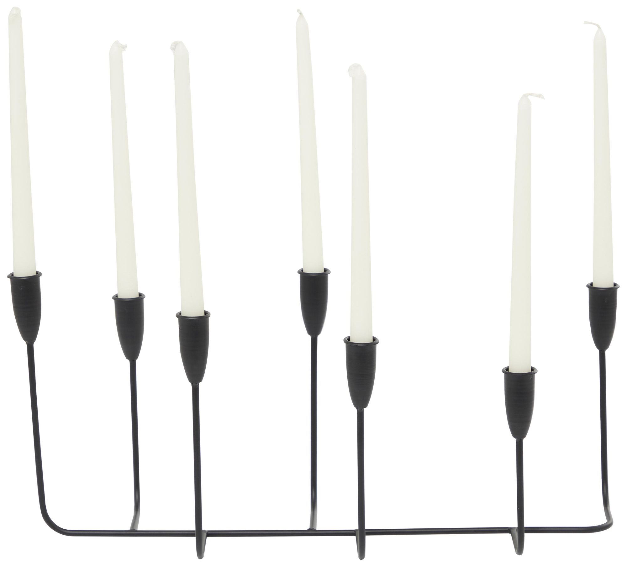 Image 2 Black Metal Modern Candelabra, 21" x 8" x 10"