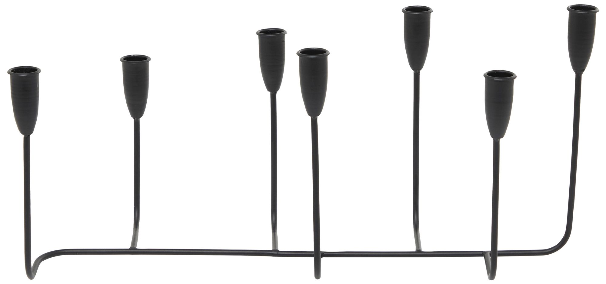Image 4 Black Metal Modern Candelabra, 21" x 8" x 10" more views