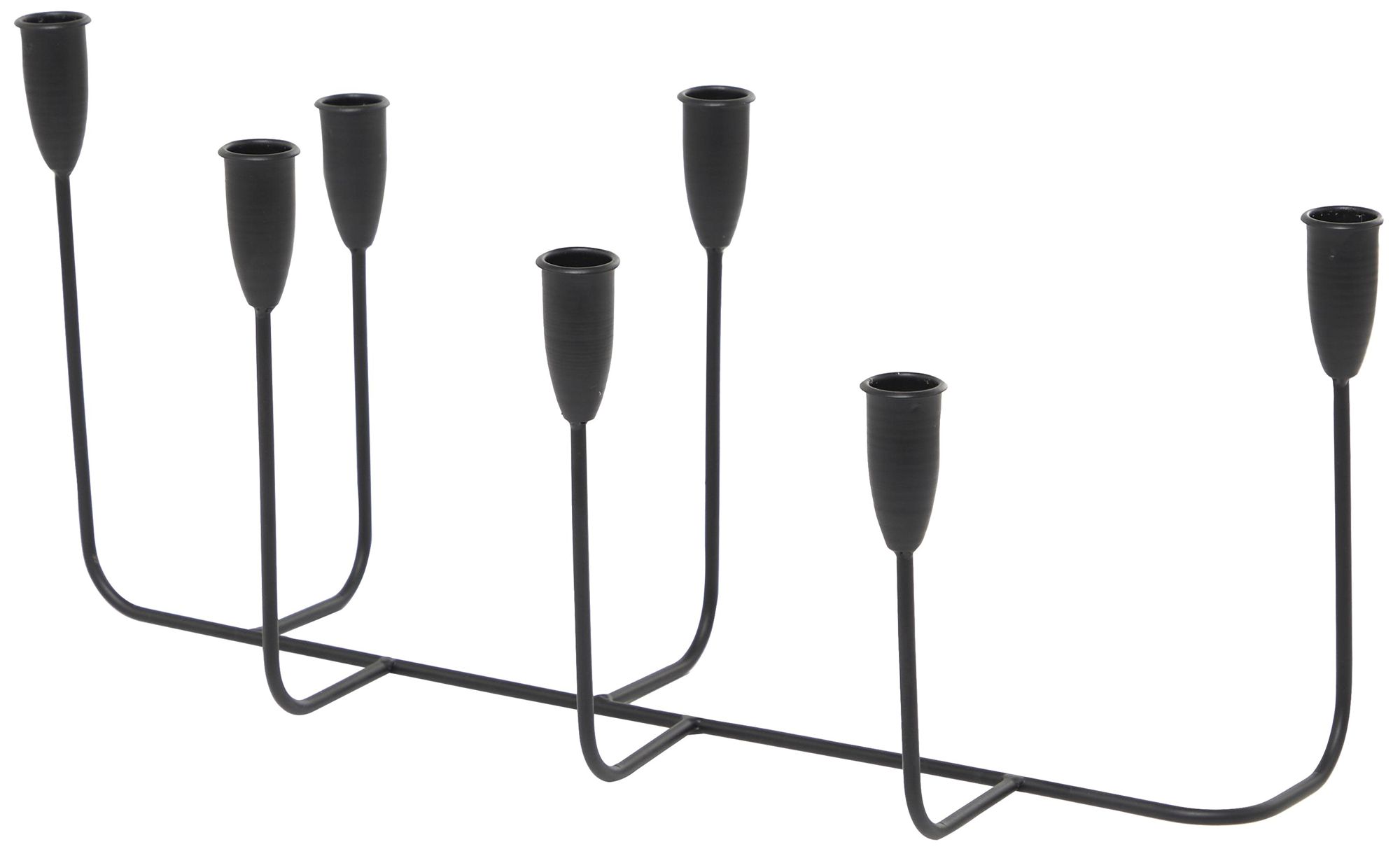 Image 5 Black Metal Modern Candelabra, 21" x 8" x 10" more views